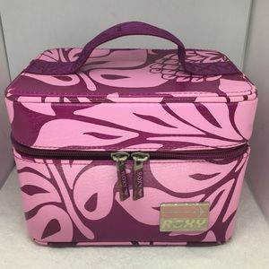 Vintage ROXY train case travel cosmetics bag EUC